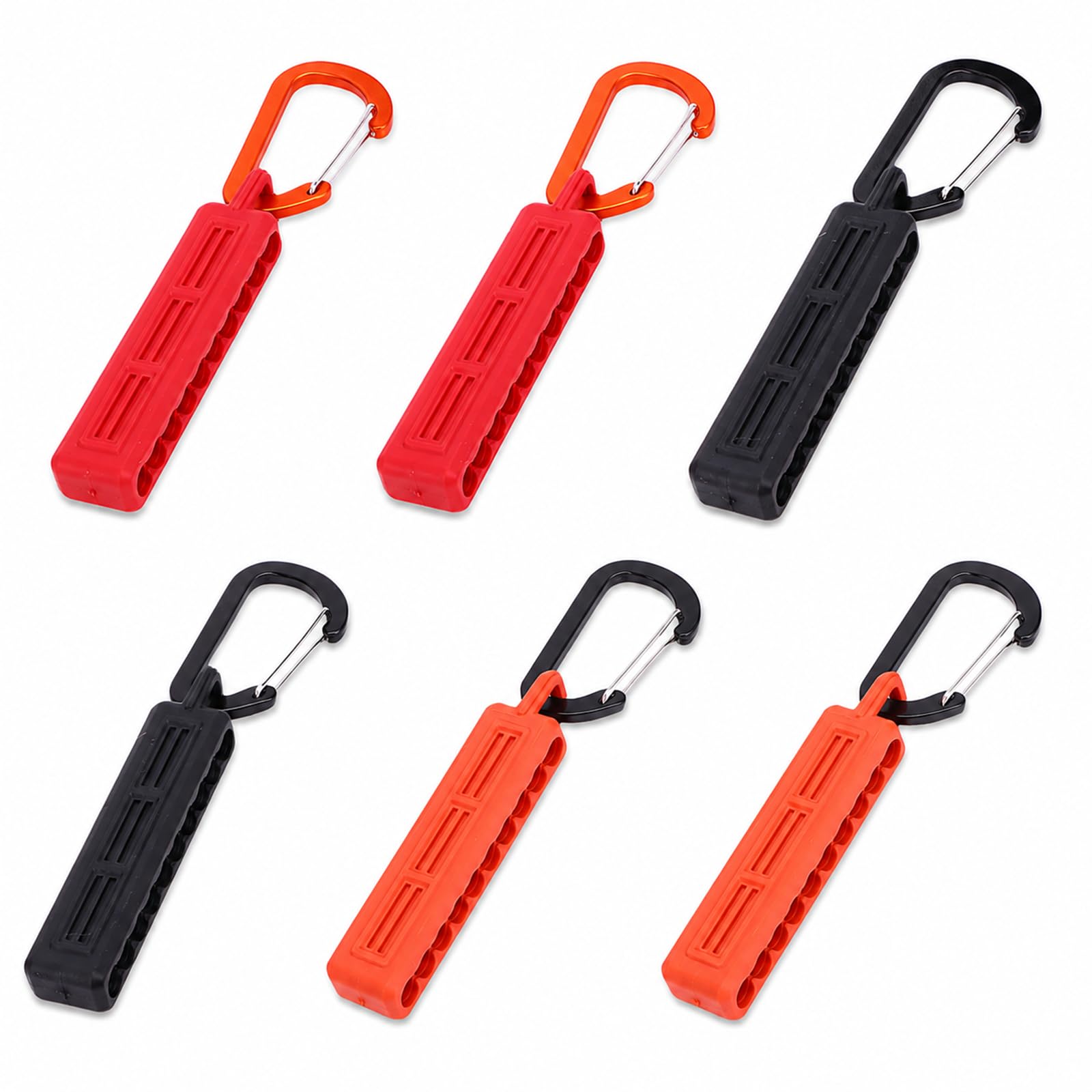 Uadme 6Pcs Screwdriver Bit Holder 10 Holes with Carabiner, 1/4" Hex Drill Storage Organizer, Keychain Drill Bit Organizer, for Quick Retrieval and Storage