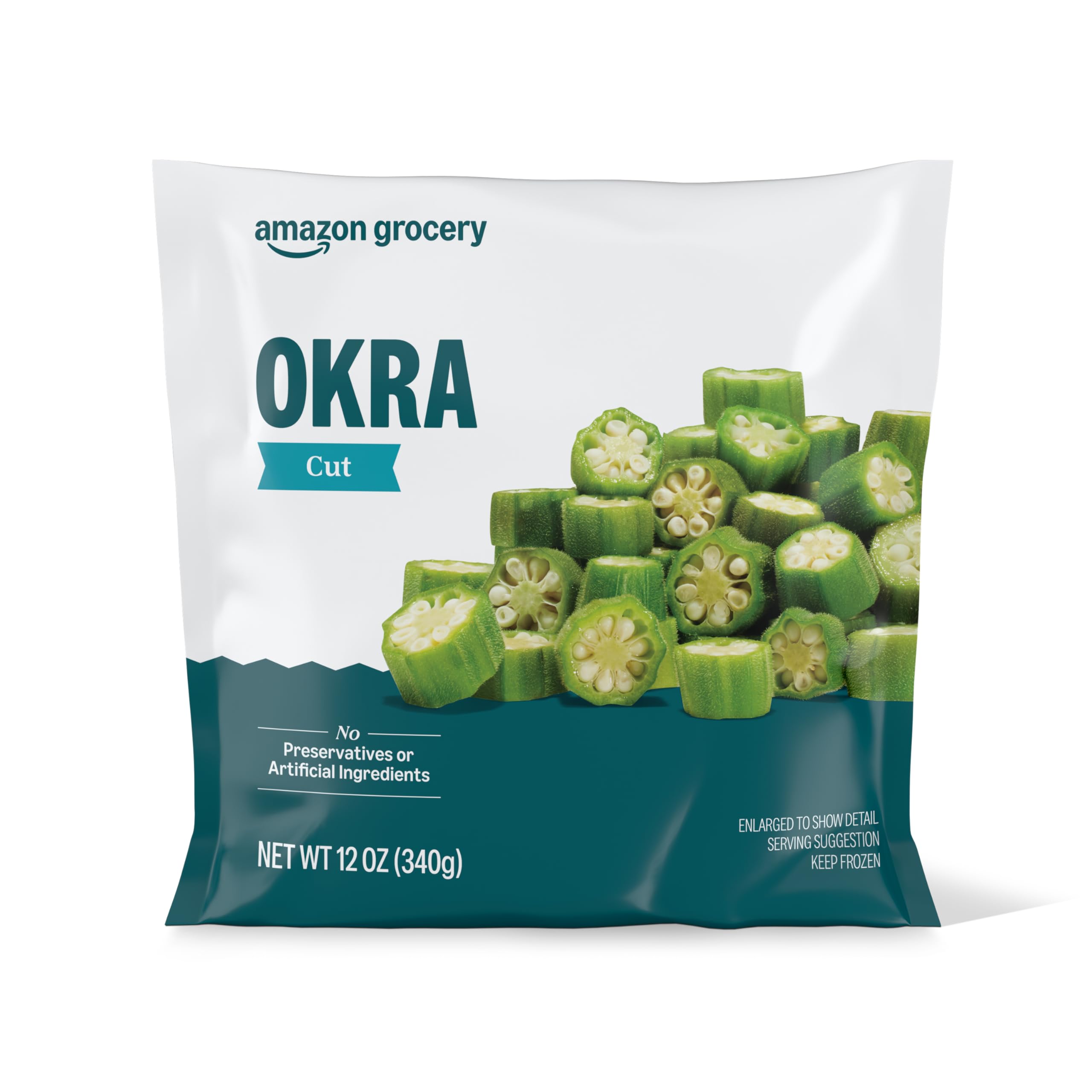 Amazon Grocery Cut Okra 12 Oz Frozen Previously Happy Belly Packaging May Vary