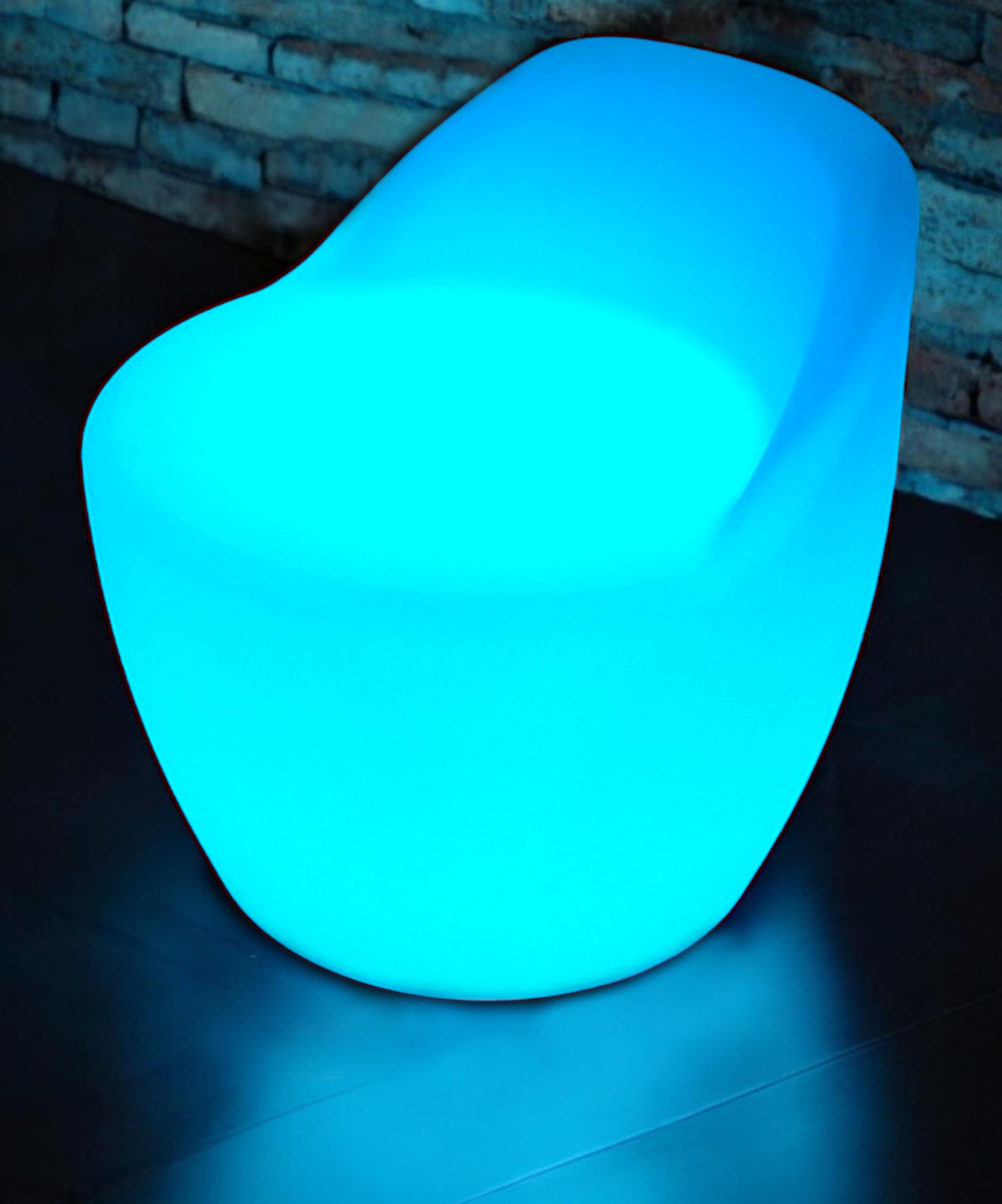 Poltrona da cocktail a LED con illuminazione, 16 colori, batteria e telecomando, per interni ed esterni, giardino, balcone, terrazza, mobili moderni, 56 x 54 cm, in plastica