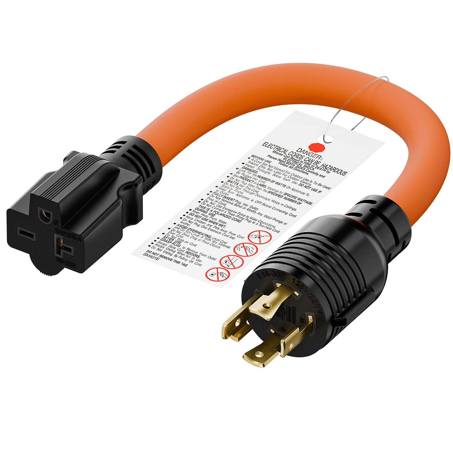 Amazon.com : 1FT Nema L14-30P 30Amp Locking Plug Male to 6-20R T