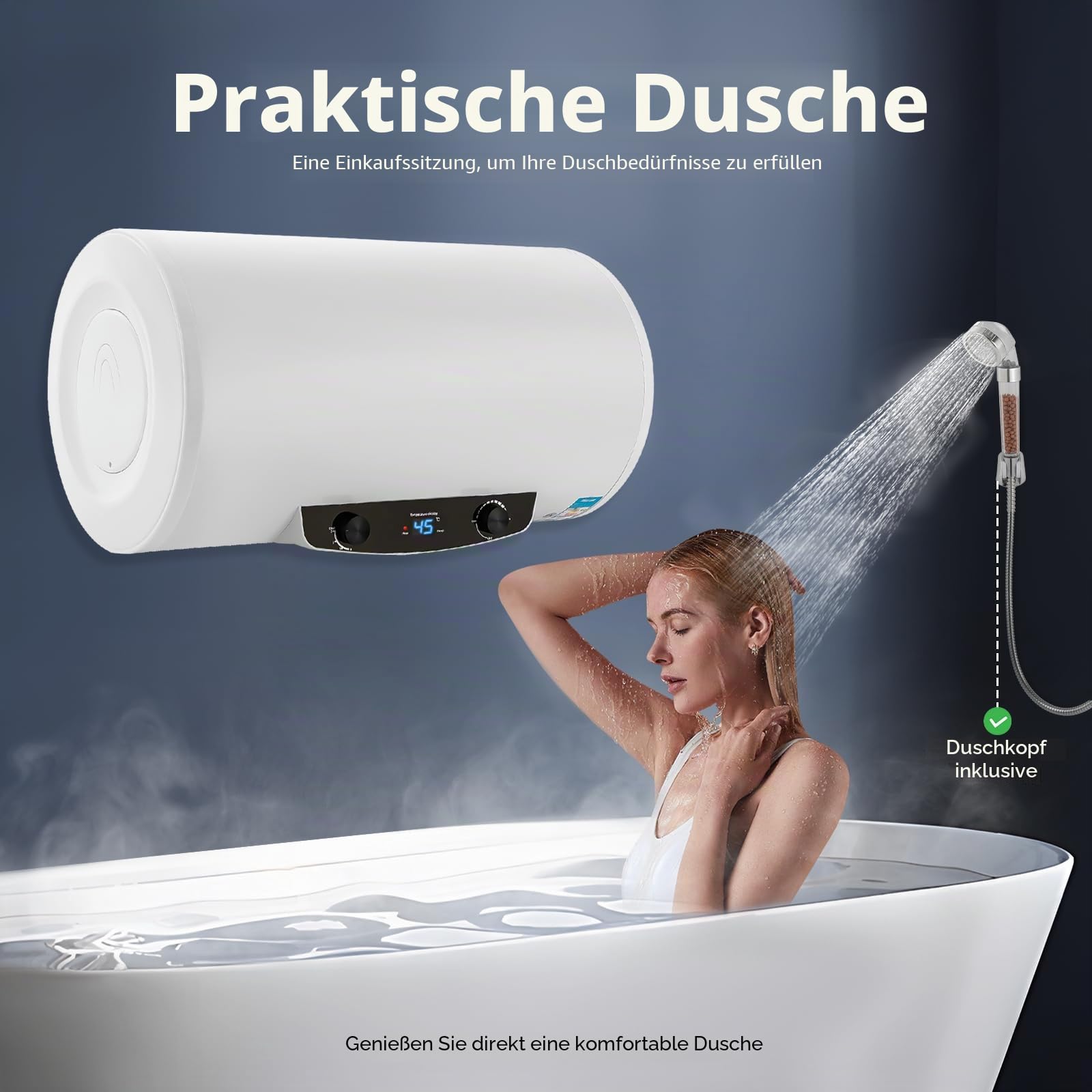 durchlauferhitzer boiler 70l | elektrischer warmwasserboiler 70l 25–75 °C