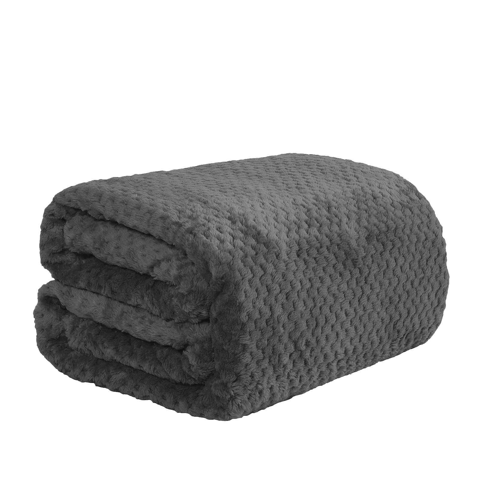 Waffle Honeycomb Mink Throw - Charcoal / 200cm