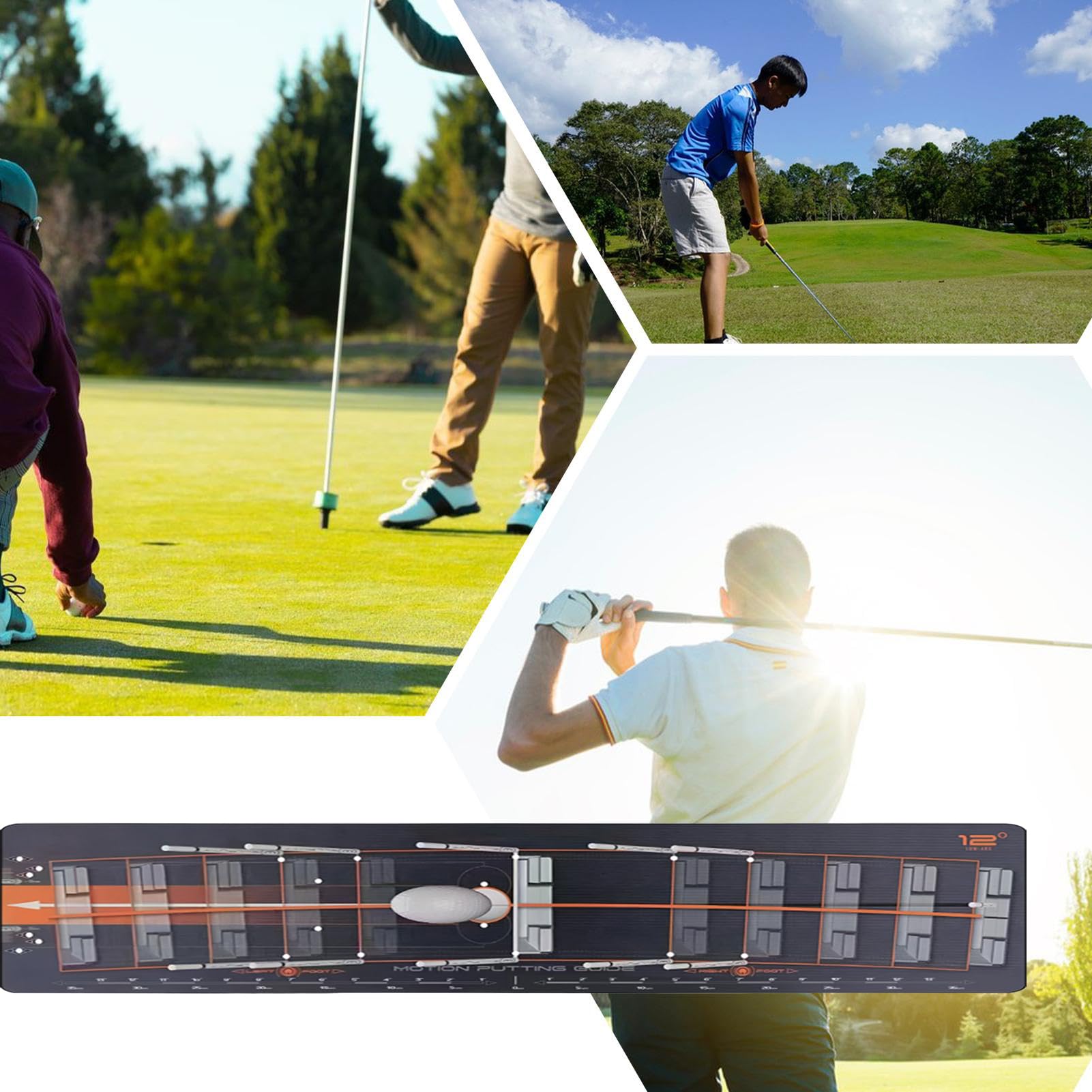 Golf Putting Mat, cubierta de práctica interior, portátil Training Aid, no resbaladizo durable, compacto diseño rollable para backyard, adultos, papá, mujer, día y más