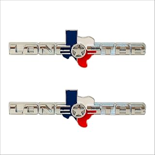 2 Count Aluminum Alloy Lone Star Silver+Flag 3D Texas Edition Emblem Lone Star Decal Adhesive Sticker Universal Fit Compatible with Chevrolet Silverado Sierra Car Truck Auto