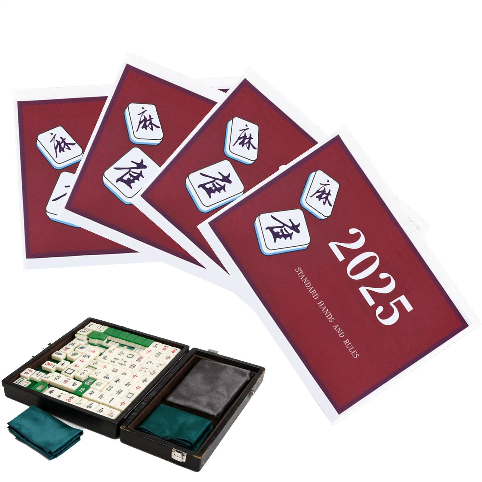Tarjetas de Mahjong americanas impermeables: guía de puntuación de reglas 2025, manos impresas grandes con notas, papel laminado grueso con revestimiento, artículo interactivo de papelería, referencia