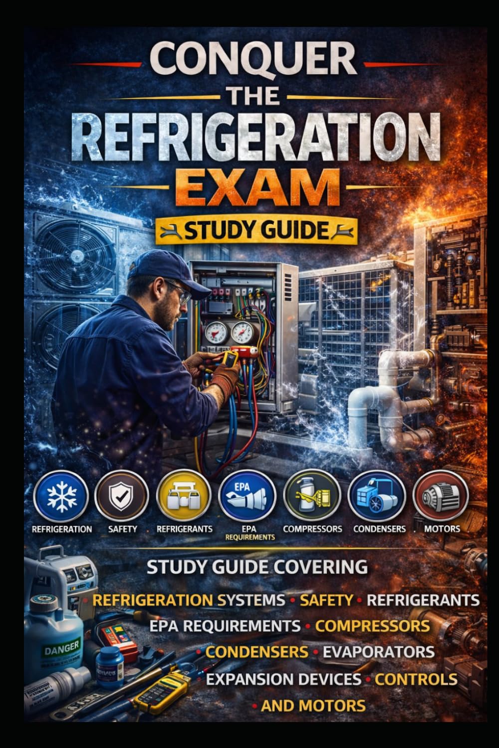 Conquer the Refrigeration Exam: Study Guide Covering Refrigeration Systems, Safety, Refrigerants, EPA Requirements, Compressors, Condensers, ... Controls, and Motors (Skilled Trades Exams)