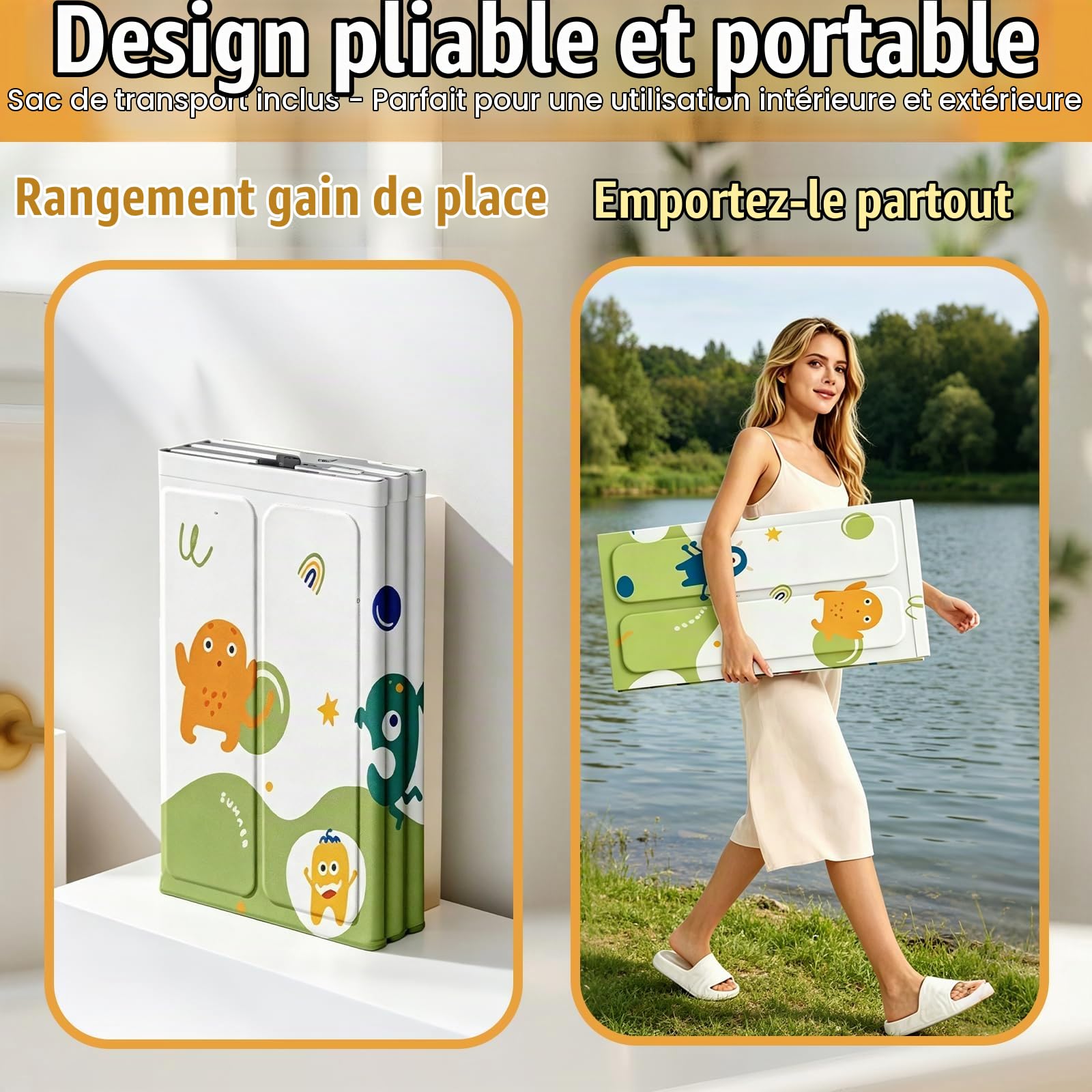 Baignoire pliable, avec sac de rangement et coussin d'eau gonflable, autoportante pour douche, bain chaud et bain de glace, évacuation de sol et latérale (40 x 55 x 55 cm pour enfants)