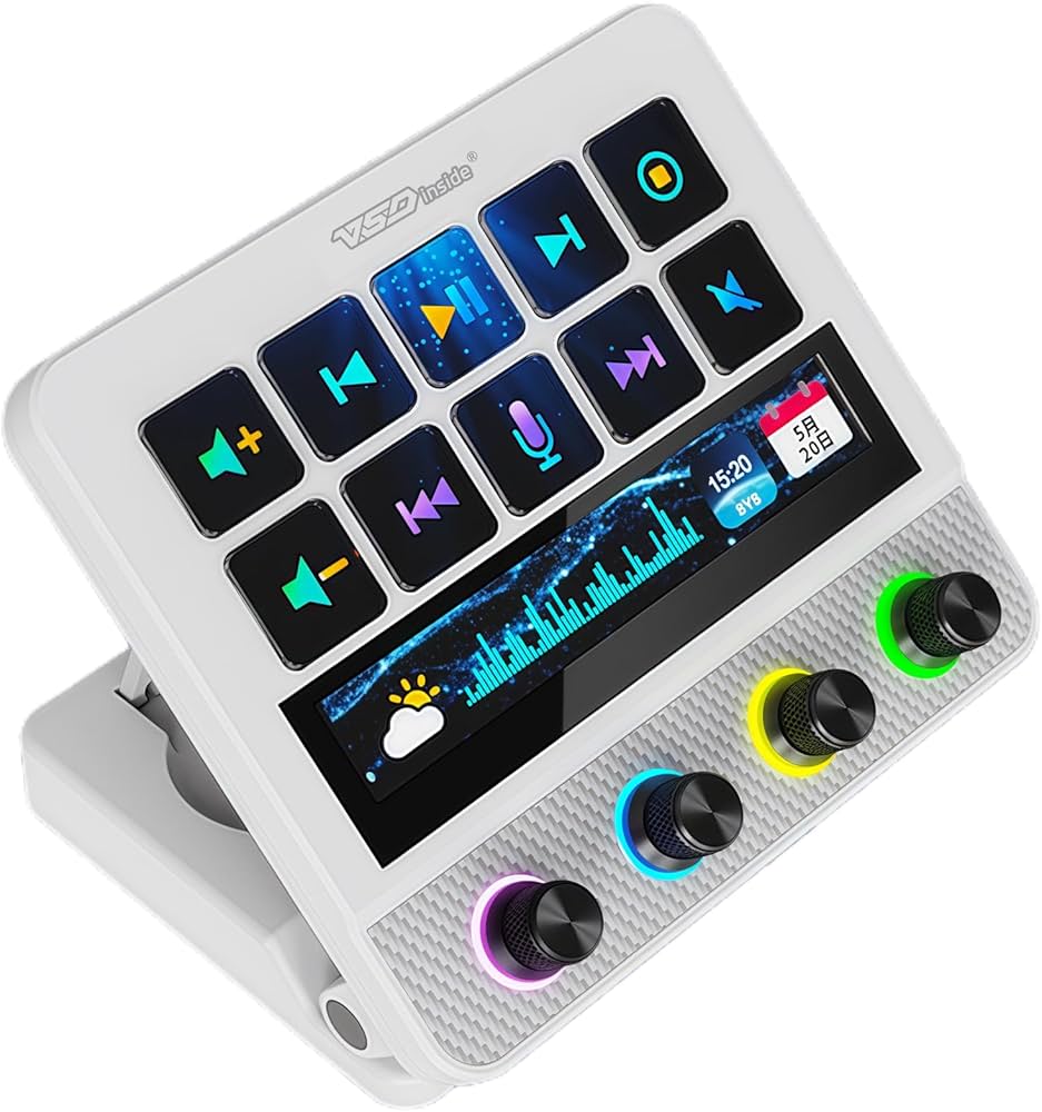 ストリームデック N4Pro カスタムキーボード 4つのノブ付き 超高速応答性能 Amazon | VSDinside Stream Dock N4 Pro ストリームデック カスタム