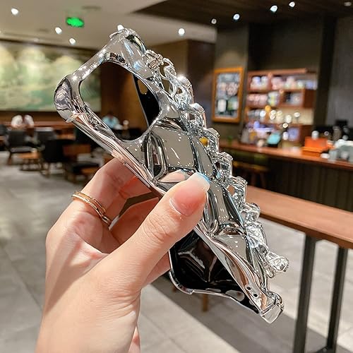 Miniatura 5 de aowner Funda compatible con iPhone 15 Pro, correa de mano de lujo para mujeres y niñas, soporte de muñeca de cristal de diamante con purpurina 3D,