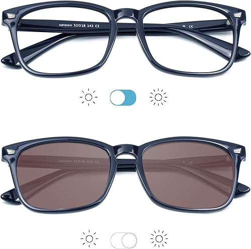 Miniatura 9 de YEIN Gafas de lectura bifocales, gafas de sol marrones fotocrómicas, aumento de 0.00+1.00 para hombresmujeres