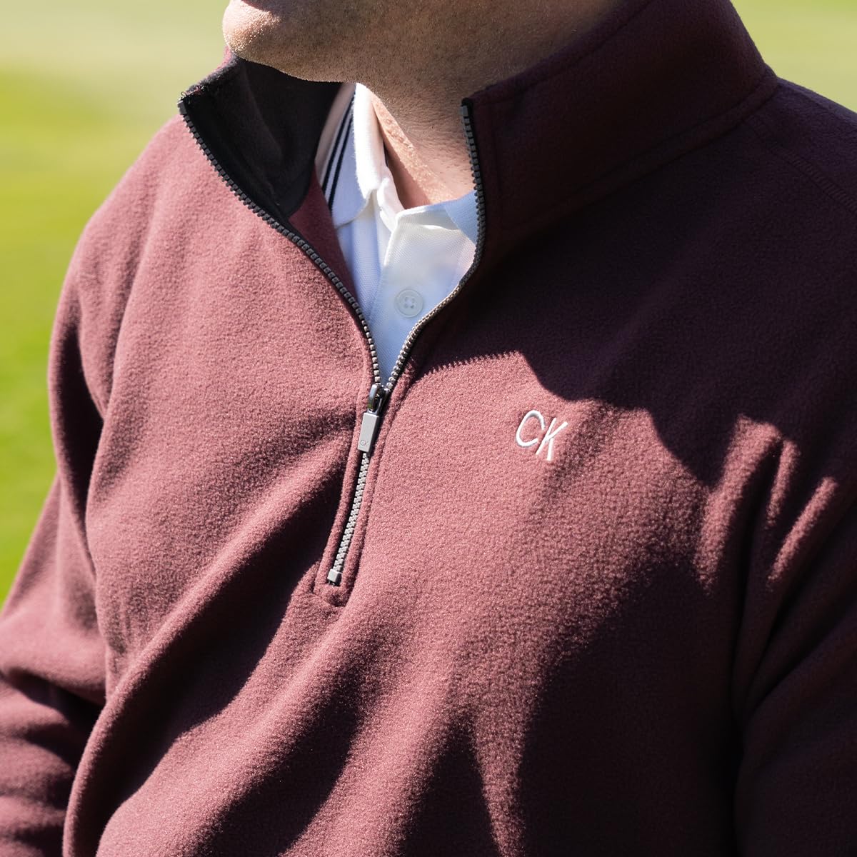 Calvin Klein Suéter Golf elástico con Forro Polar y 1/2 Cremallera 2026 Hombre