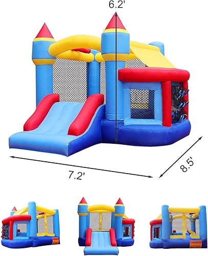 Miniatura 5 de RETRO JUMP Casa inflable para rebotar, casa inflable para niños al aire libre, casa inflable para niños con piscina de pelotas de salto y aro de