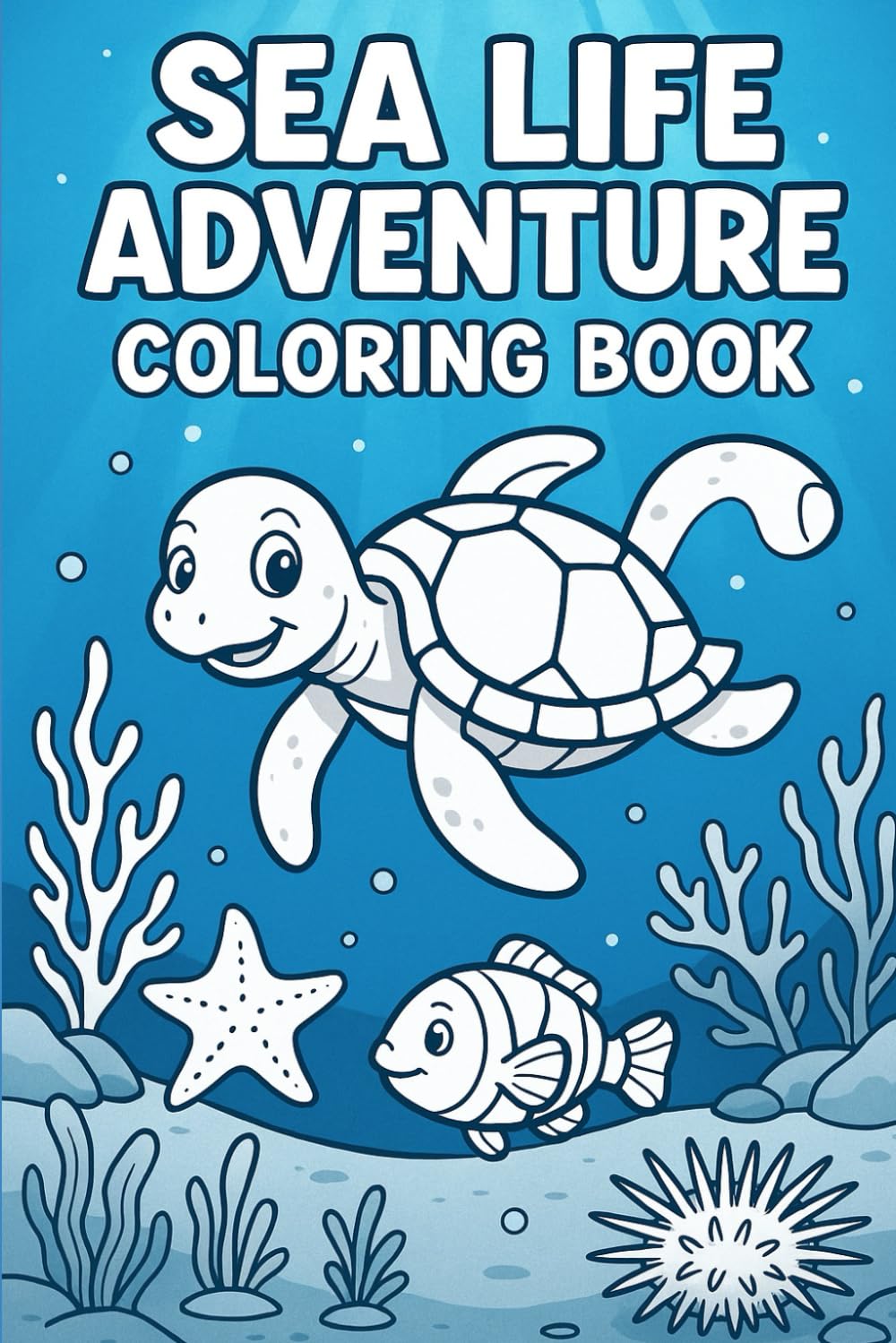 Sea Life Adventure Coloring Book: Fun and Easy Ocean Animals for Kids Ages 3–8