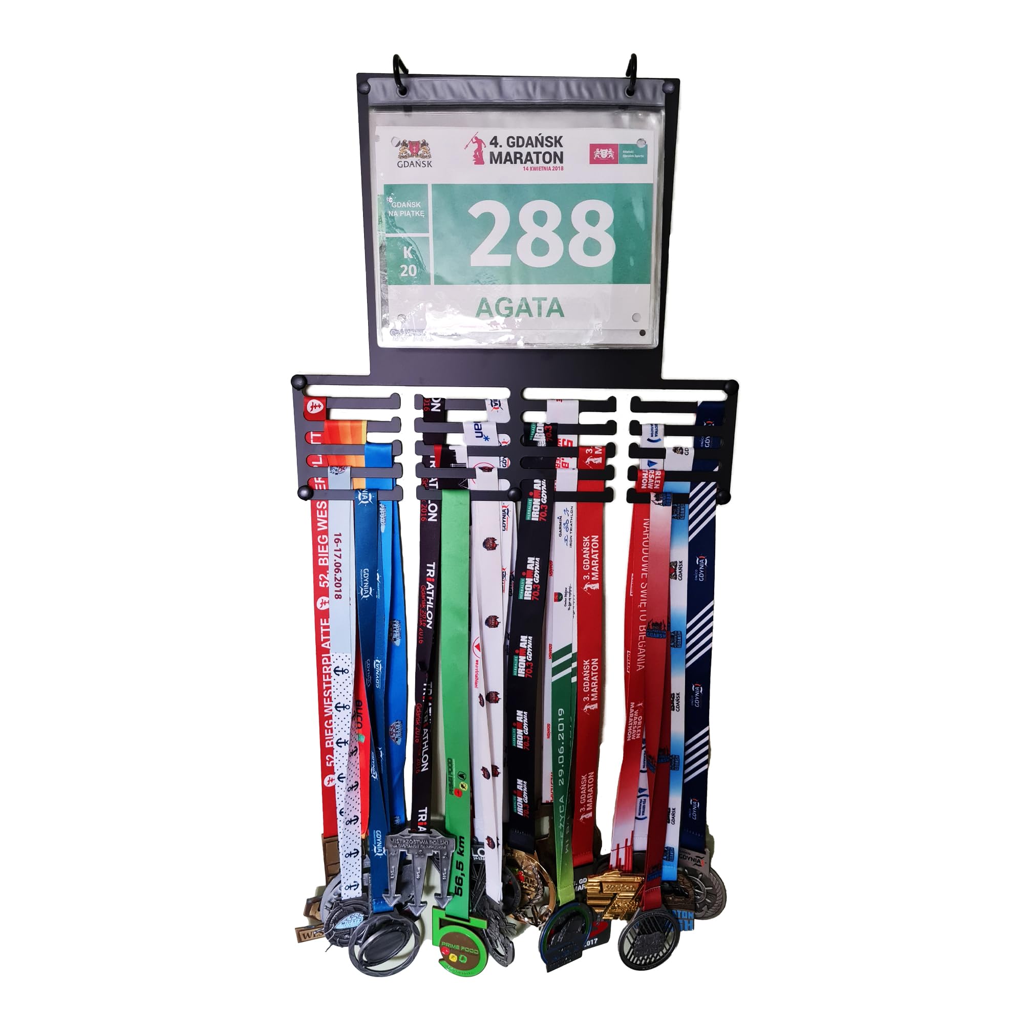 Soporte para medallas y número de inicio 40 x 35 cm para correr