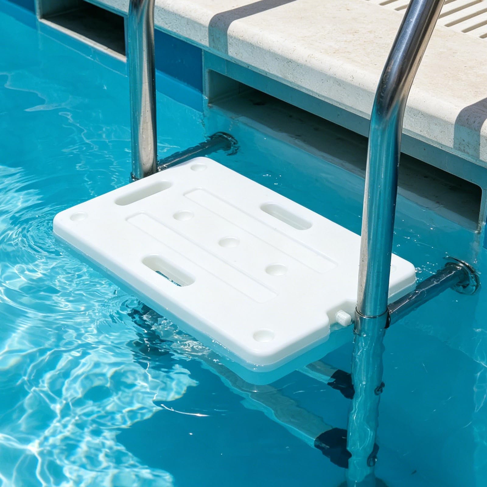 1 Juego de contrapesos Resistentes para escaleras de Piscina - Soporta 5 kg - Contrapesos con Correas de sujeción para escalones de Piscinas elevadas y subterráneas.