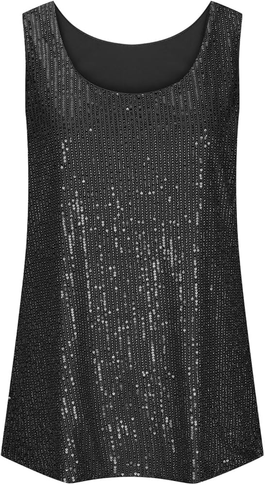 Women's Sequin Tops Sleeveless Sparkle Sequin Tank Top Women's Sequin Tops Sleeveless Sparkle Sequin Tank Top