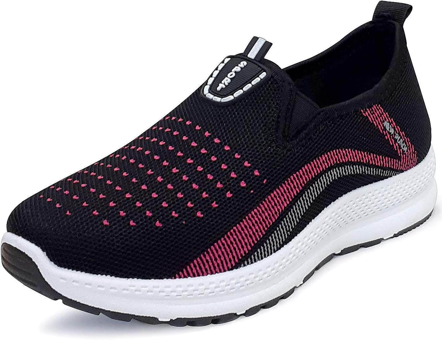 HANGTEN Women Comfortable Slip-on Shoes, Fashion Sneakers, Shoes for Women, Black, 7.5