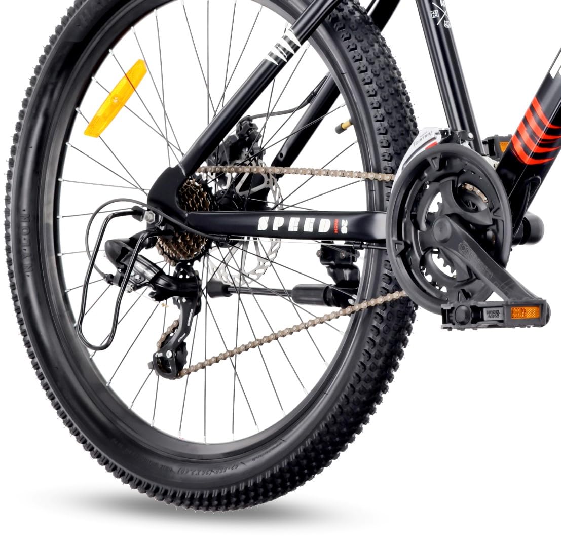 sun baby Tiger Bike Bicicleta de montaña 26 Pulgadas, Bicicleta 26" MTB para niños y Hombres - Cuadro de Acero, 7/21 velocidades, Frenos de Disco, Amortiguador