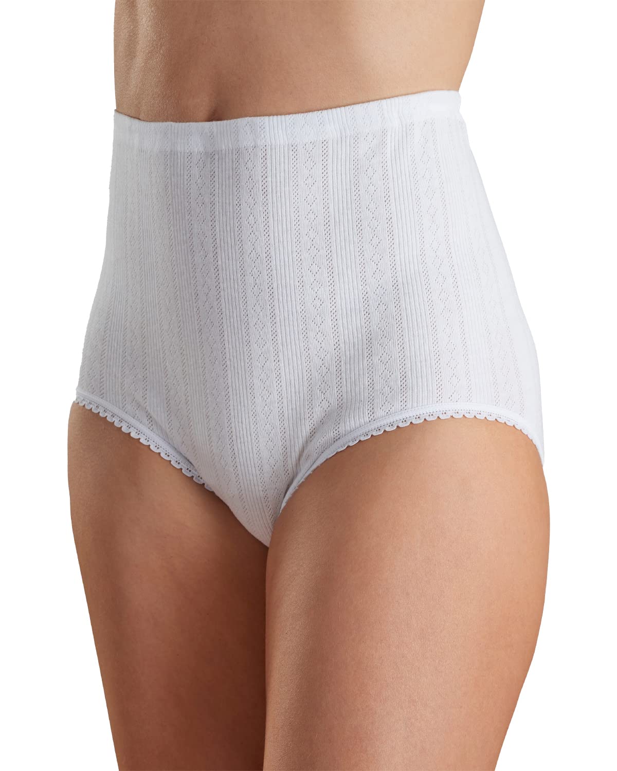 Slenderella Women's White Vedonis 2 Pack Cotton Brief Vuw307 Small