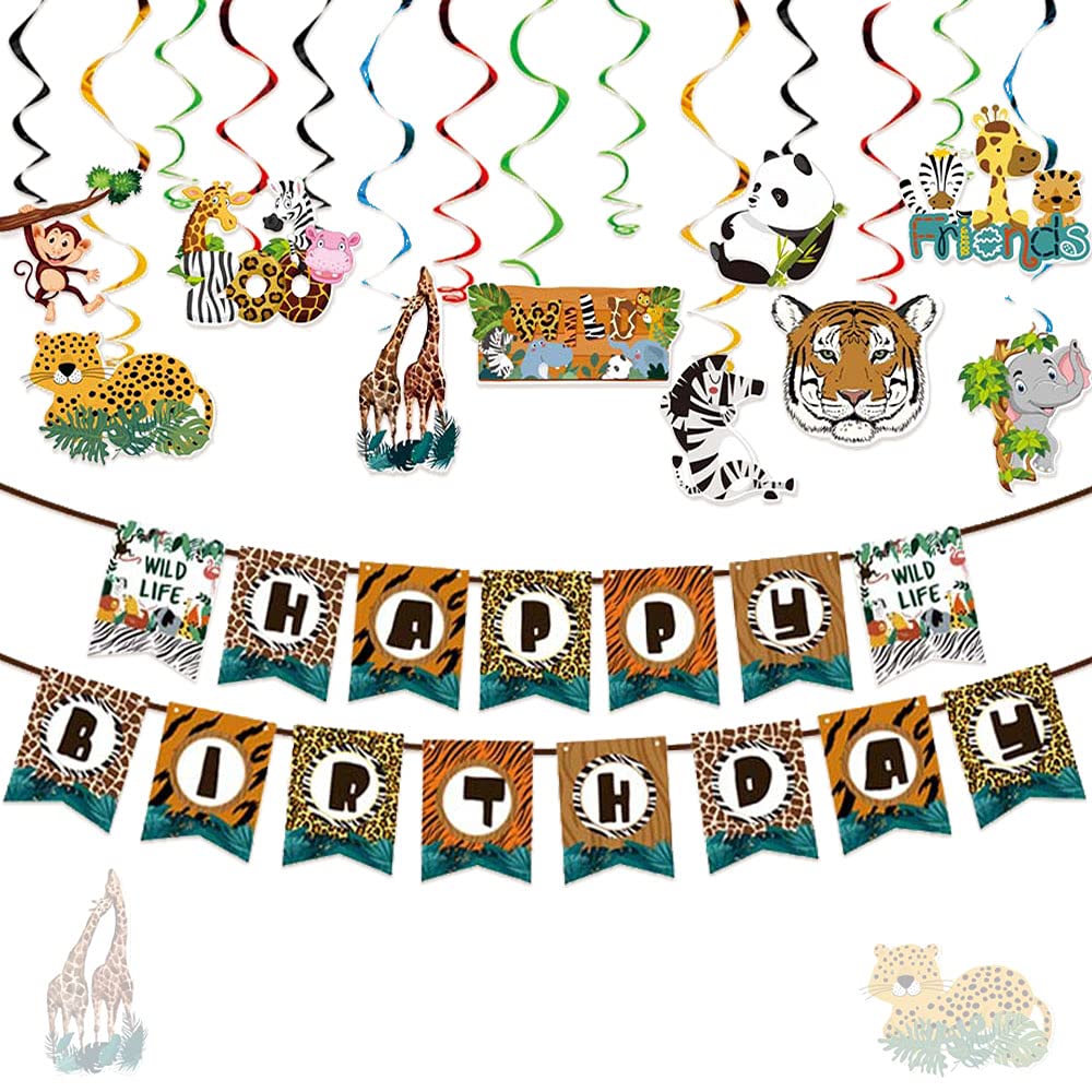 Buy Jungle Animals Happy Birthday Decorations Jungle Theme Birthday