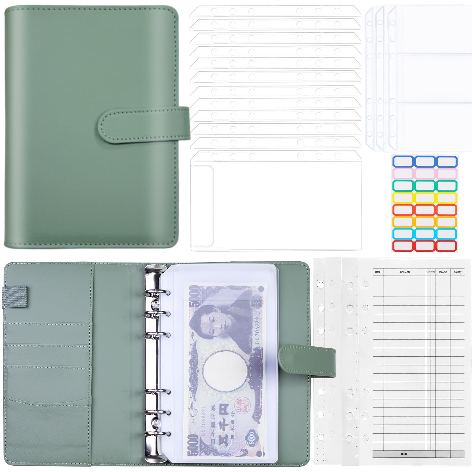 ファイル・バインダー・ケース wachi_saving Amazon.co.jp: 【SYOUGO】お札管理ケース PU A6お金バインダー お金