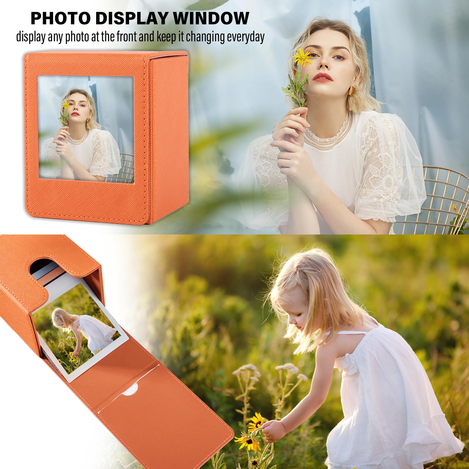 Étui de Rangement pour Films Instax Square, pour Support Photo Instax Square - Boîte Photo pour Fujifilm Instax Square (86x72mm) SQ1 SQ20 SQ40 SQ10 SQ6 SP-3 - Marron