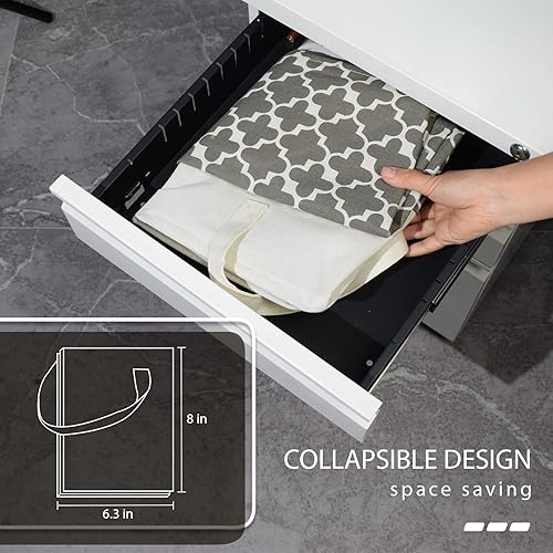 Miniatura 5 de Paquete de 2 cestas grandes para la ropa sucia de 120 litros con asas largas, plegable, impermeable, cesta para ropa sucia, plegable, fácil de