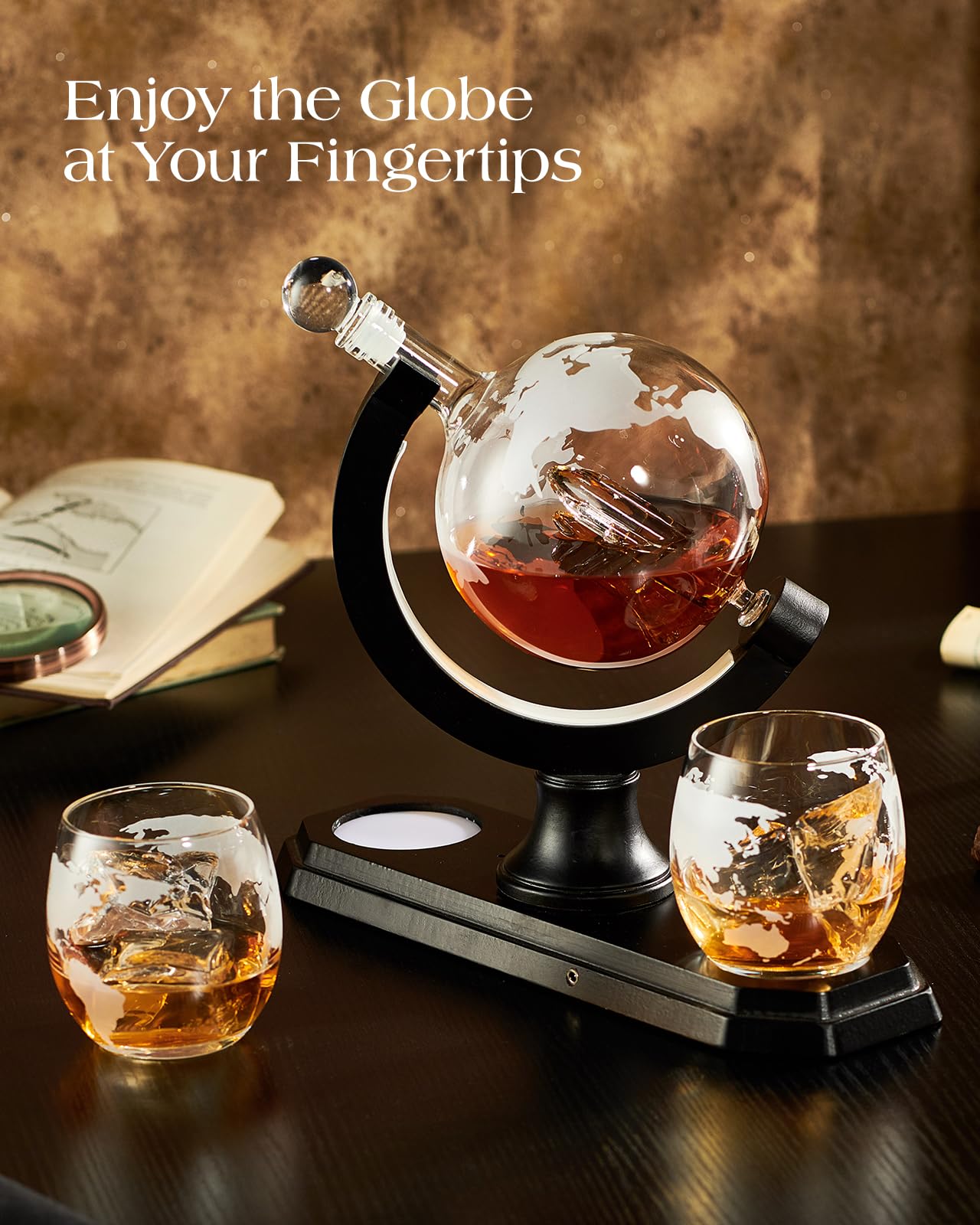 Kollea Ensemble de carafe à whisky pour homme, 1,437,3 g, avec 4 verres Kollea Ensemble de carafe à whisky pour homme, 1,437,3 g, avec 4 verres