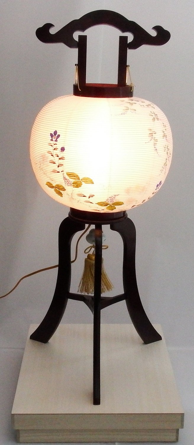 Amazon.co.jp: フジキ工芸産業 盆提灯銘木行灯桜11号絹二重絵入桐箱入