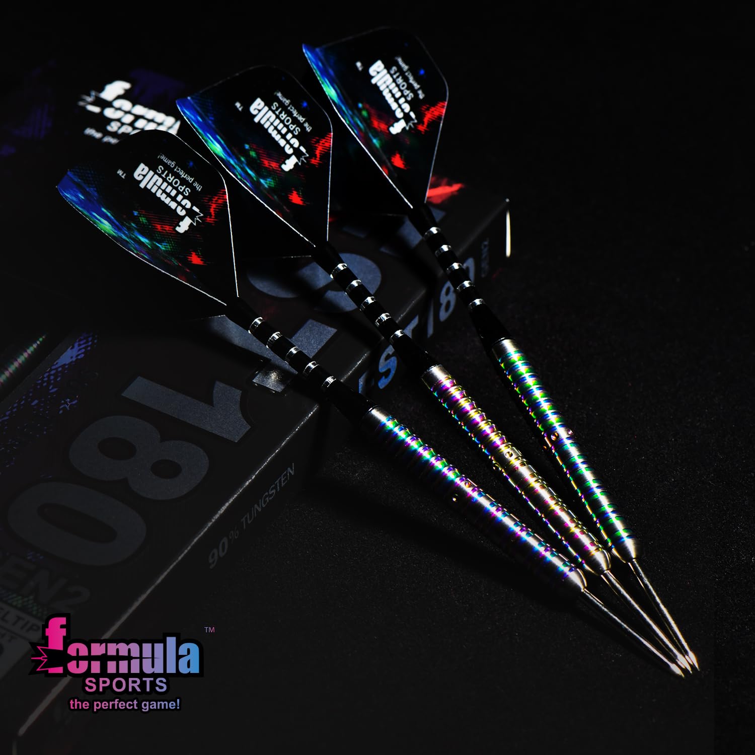 Formula Sports Zestaw rzutek ze stali wolframowej 90% – profesjonalny zestaw metalowych końcówek do rzutek dostępny w rozmiarach 21 g/22 g/23 g/24 g, z aluminiowymi trzonkami, beczkami wolframowymi