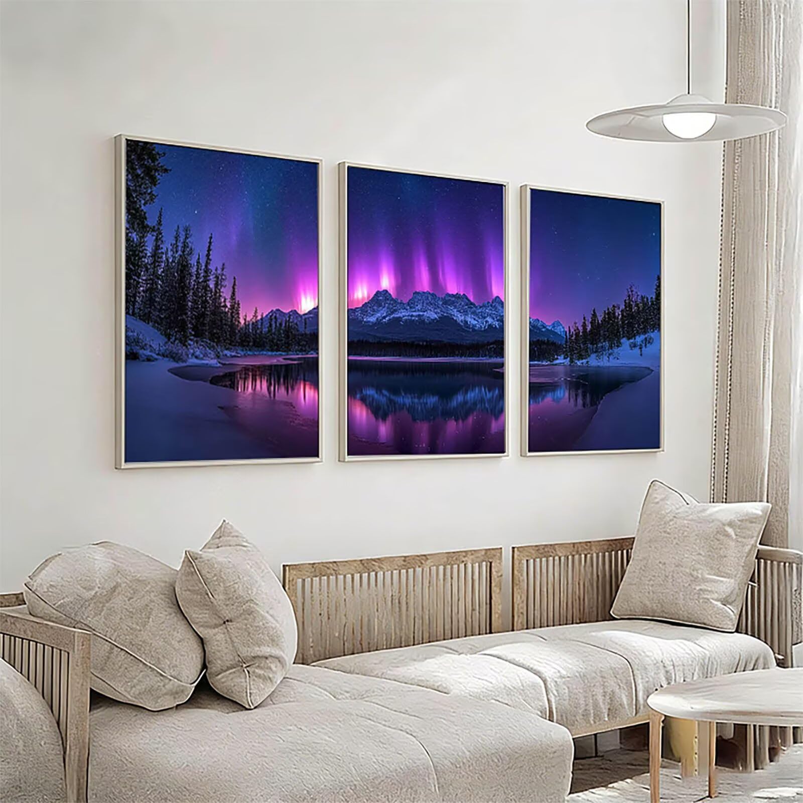 3 Pezzi Diamond Painting per Adulti Viola 5D Diamond Painting Crystal Art Ricamo Quadrato Aurora per Principianti Adulti, Arredamento per la Casa Decorazioni da Parete 60x90cm a-5804