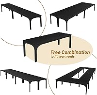 Vista 4 de Mesa de conferencias de 6.56 pies, mesa de seminario rectangular grande súper resistente para 8 personas, mesas largas de negocios, 1 unidad