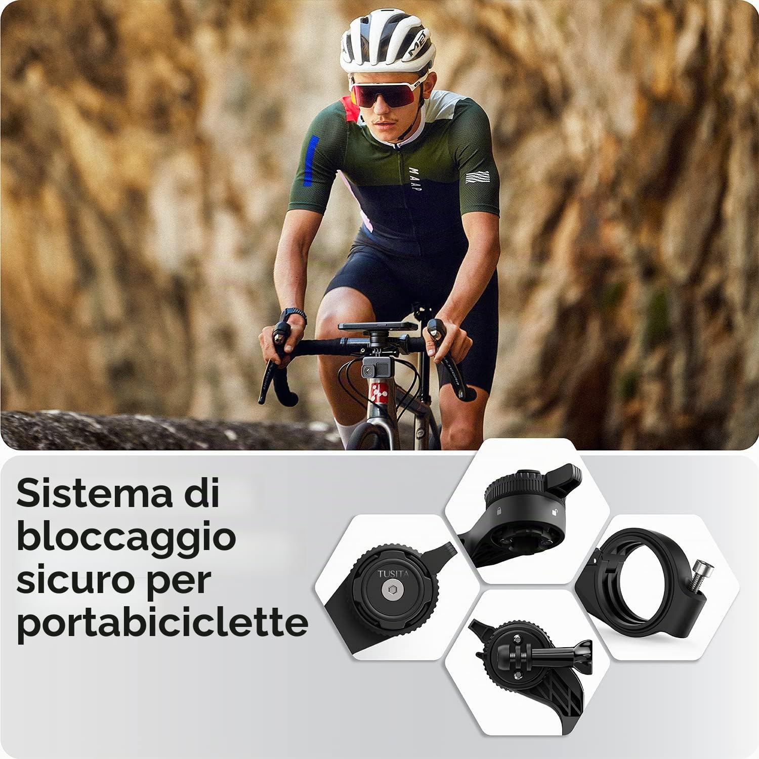 TUSITA Sistema Twist Lock Out Front Mount PRO - Ciclismo