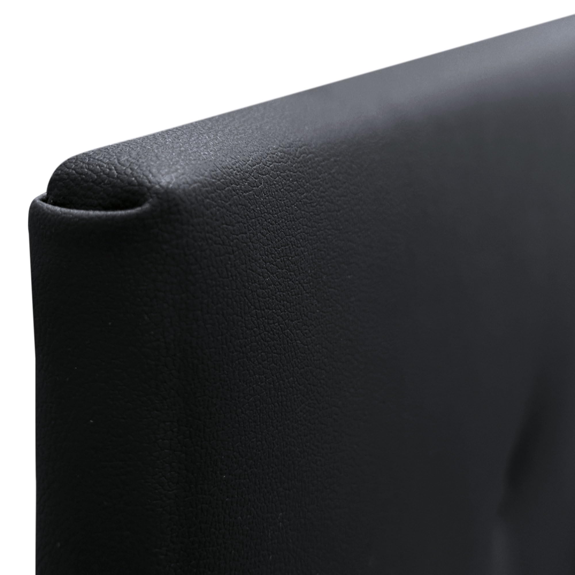 DHOME Tête de lit en Similicuir ou en Tissu AQUALINE Pro avec 2 rangées de Boutons et de Pieds Tête de lit de Luxe rembourrée (160x105cm avec Pieds (Lits 150/160), Similicuir Noir)