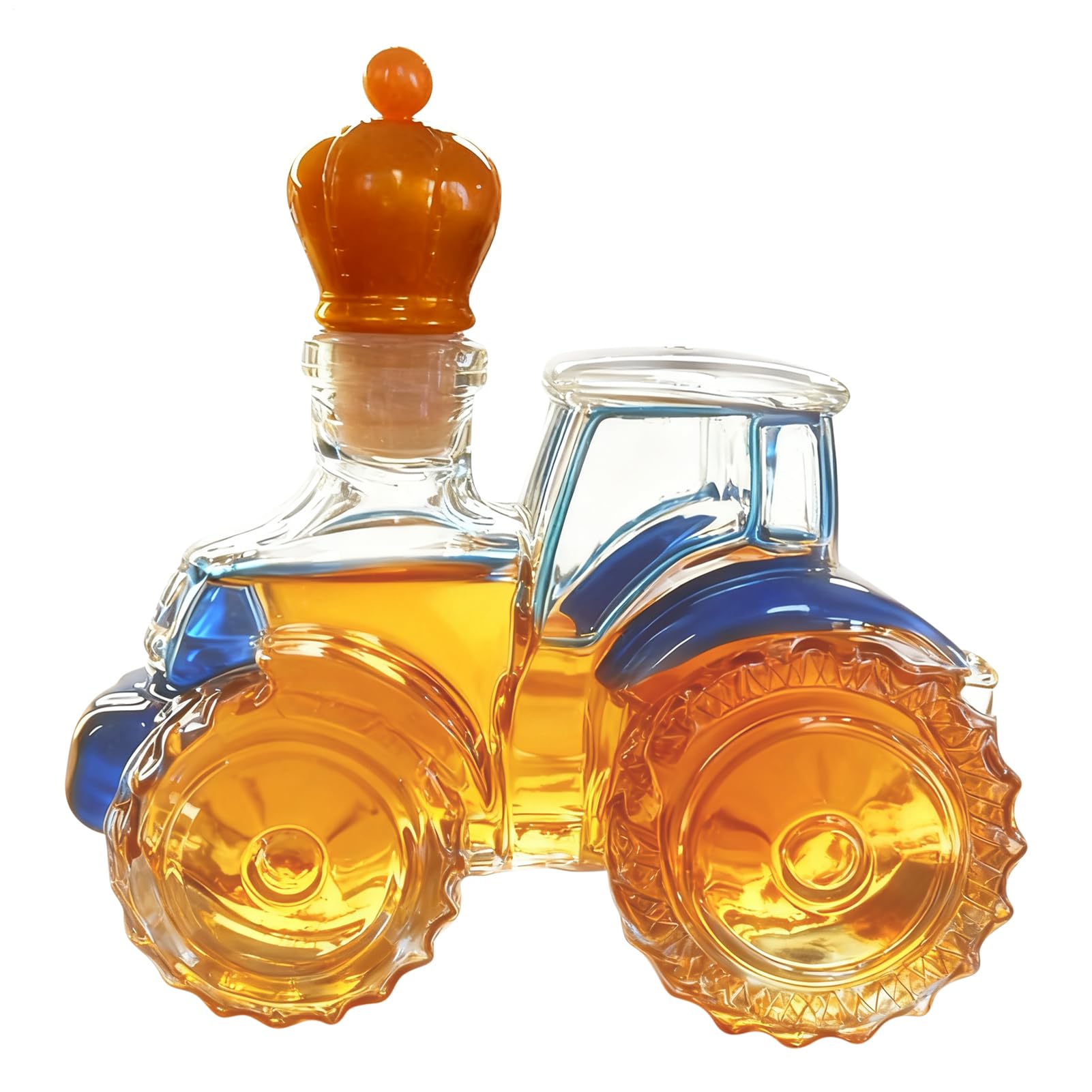 Carafe à spiritueux tracteur en verre soufflé pour bar et maison
