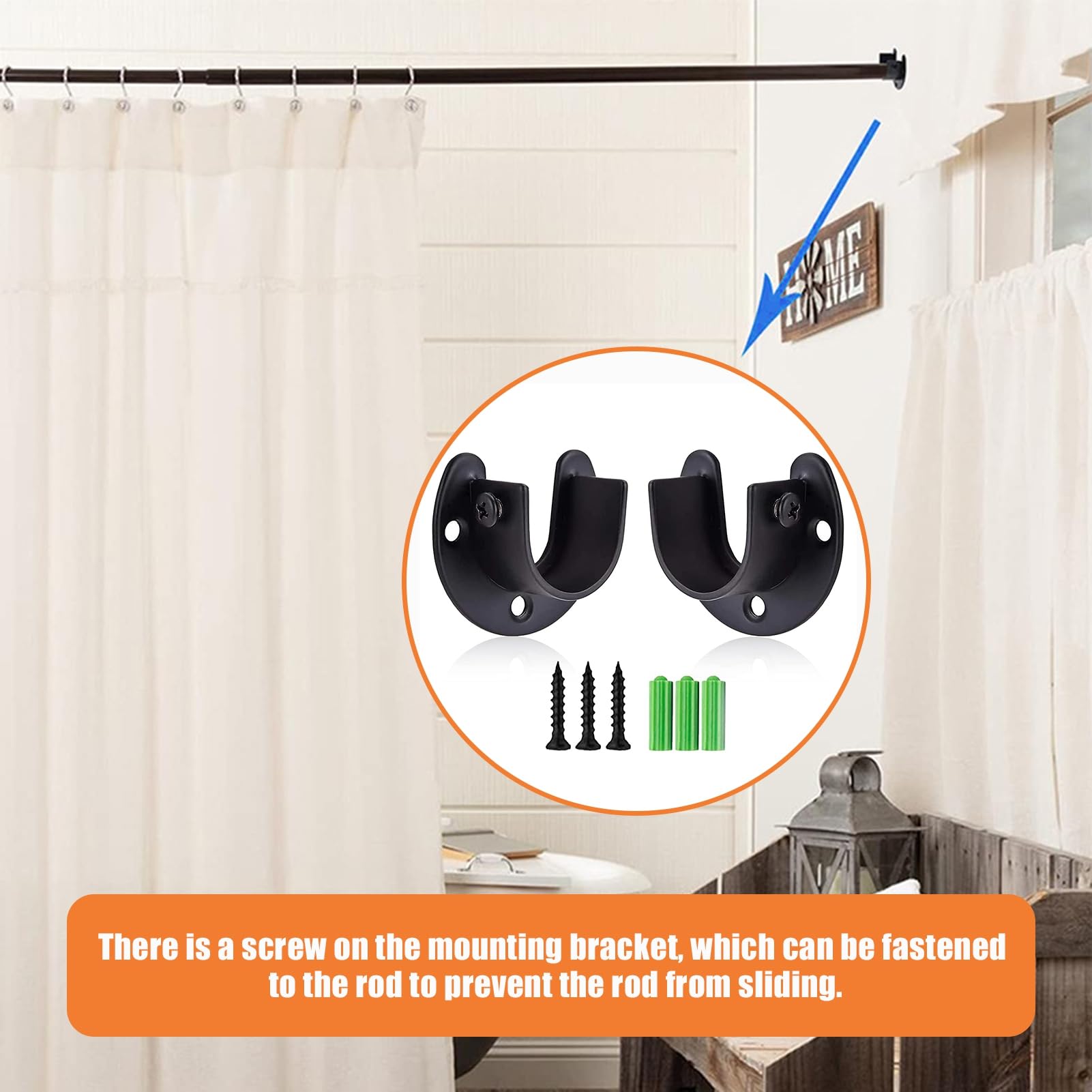 LIFKOME 2 staffe per asta per tende per armadio, staffa per asta per tenda, in lega resistente, supporto per asta per armadio, a forma di U, supporto per asta per tende (bianco