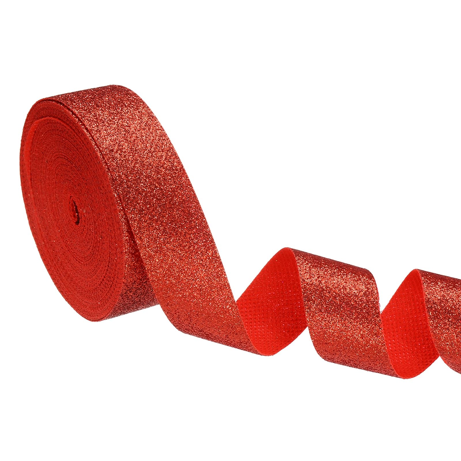 PATIKIL 1 Inch x 10 Yards Sparkly Gift Wrapping Ribbon, Colorful Ribbon for DIY Crafts Gift Wrapping Holiday Wedding Birthday Party Home Decoration, Red