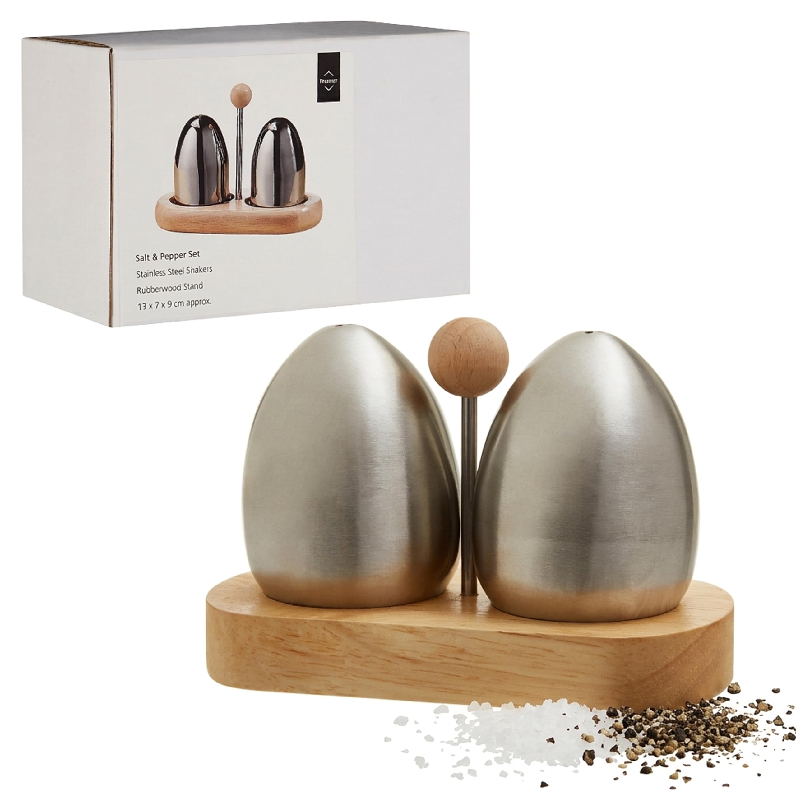 Premier Housewares Salt And Pepper Pots Condiment Set Salt And Pepper Shakers Pepper Shaker Pepper Salt Set Salt n Pepper Shakers Salt Pepper 9x13x7,Silver