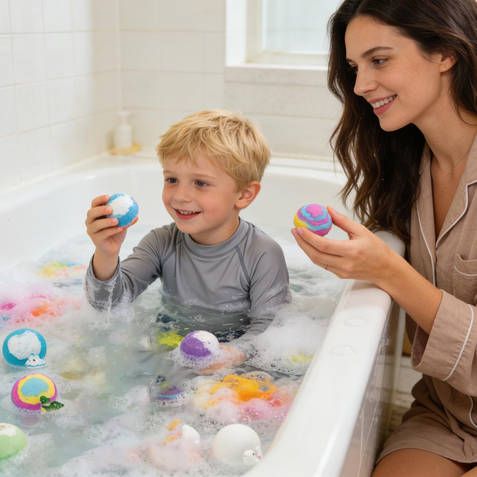 Palla da Doccia al Sale - 12 Pezzi Detergente Corpo Rilassante - Sali Da Bagno Con | Per Spa Casa Viaggio Hotel Bambini Ragazzi