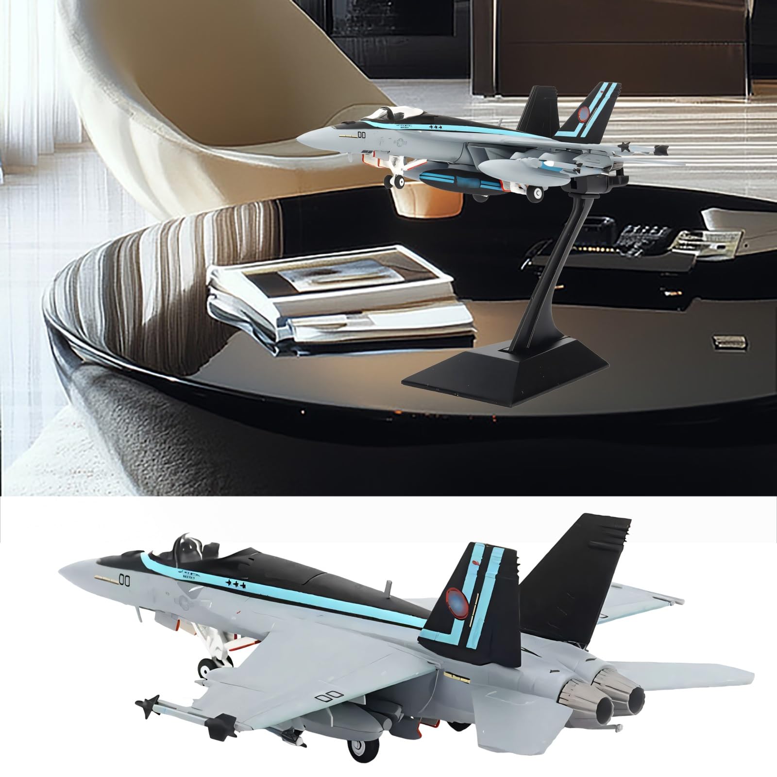 1/144 Scala F/A-18E Super Hornet Modello pressofuso lega aeromobile Livrea collezione Militare Jet combattimento Appassionati aviazione Collezionisti Perfetto arredamento scrivania for ufficio