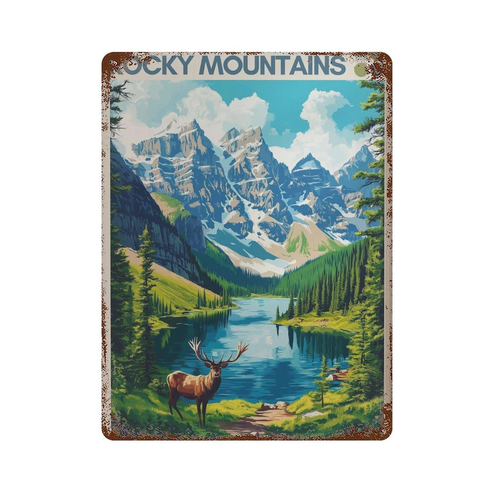 xiaoxiaoshen Rocky Mountains Colorado Travel Wall Decor Art Metal Tin Poster Modern Home Decor Art Home Bar Shop Decorations Vintage Sign 40x30cm