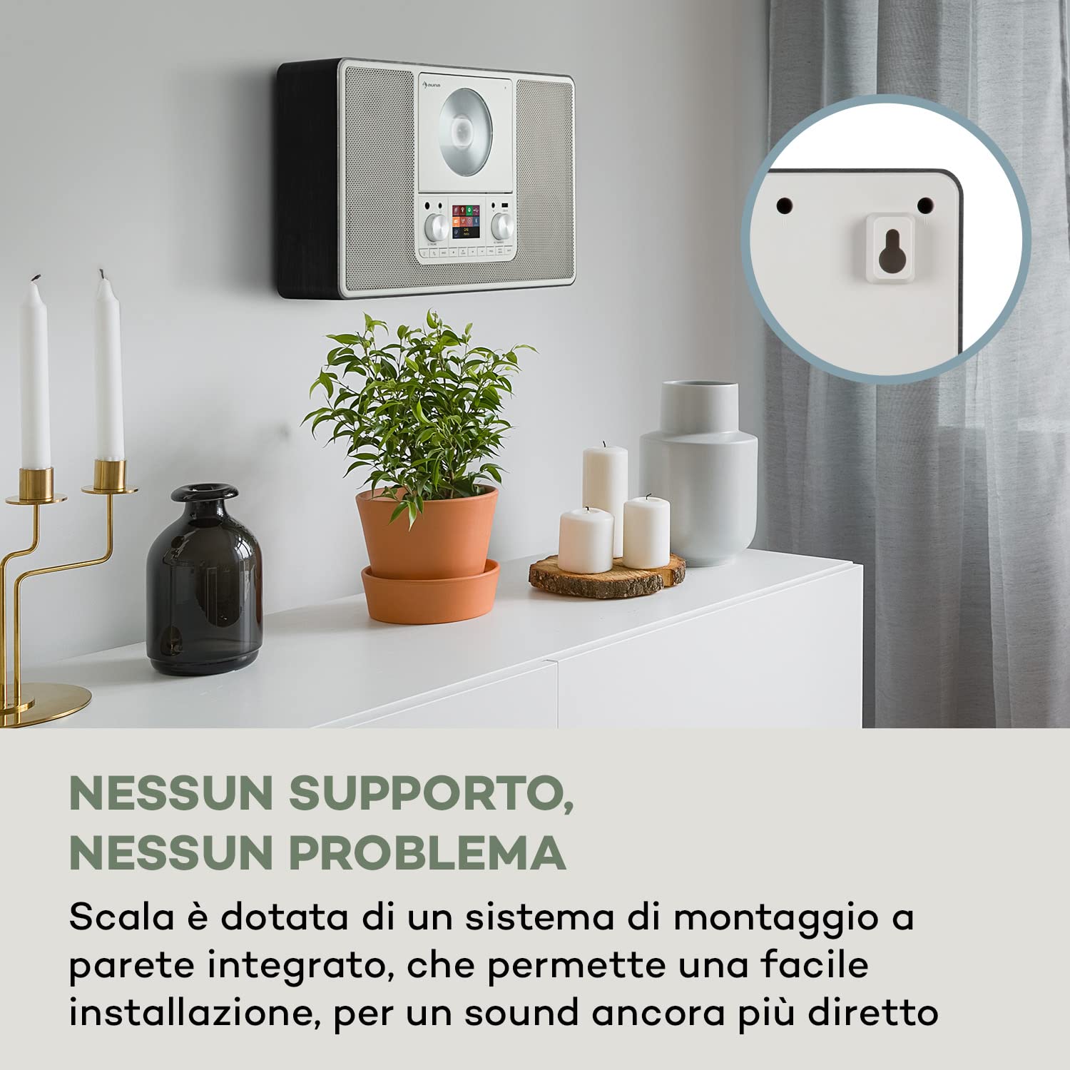 Auna Radio Portatile con Bluetooth e Lettore CD, FM/DAB+/DAB Digitale, Sistema Stereo AUX, Display TFT, MP3 e Streaming, Radio Vintage in Legno da Parete con Retro Illuminazione LED