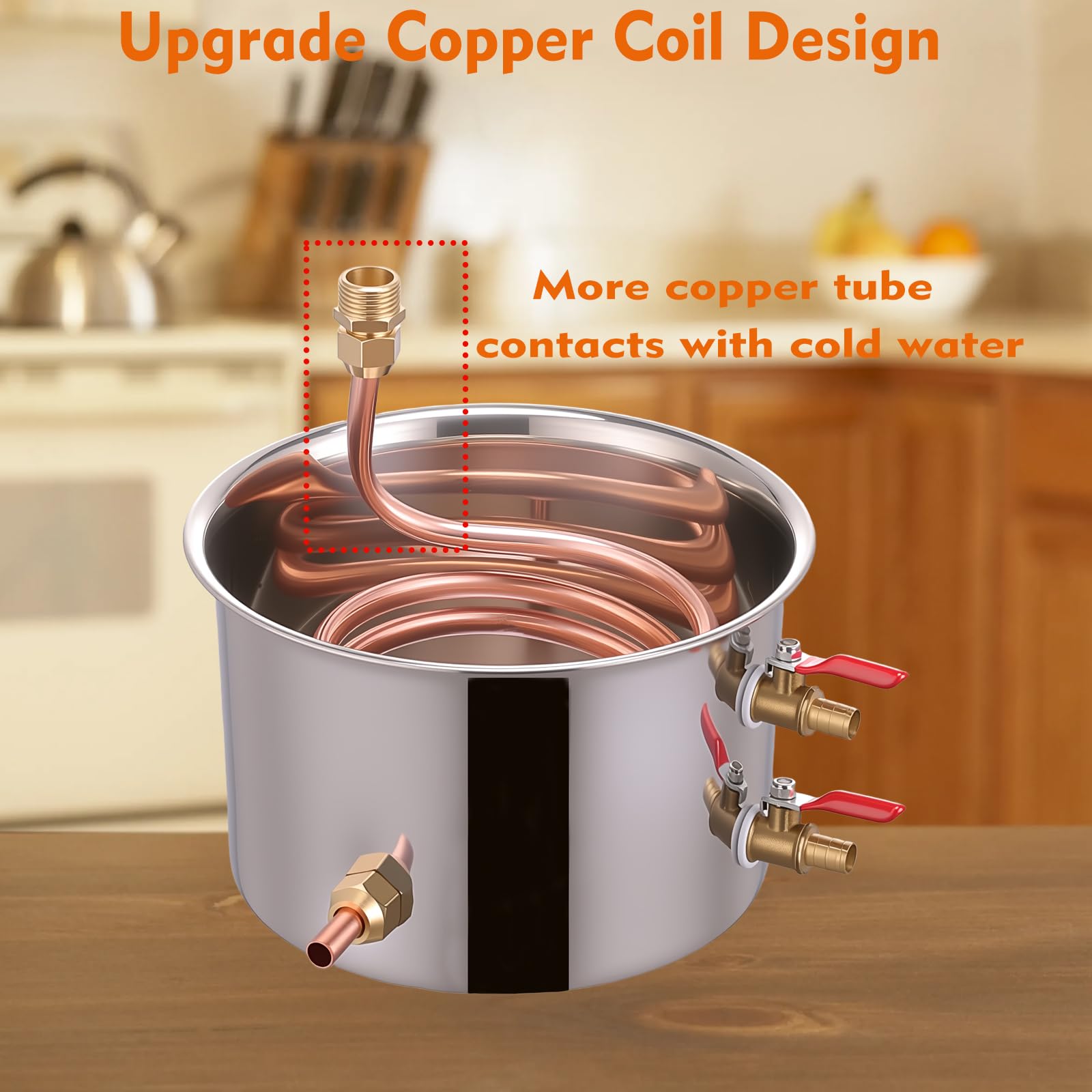 Shine Still 5 GAL 3 Pots Distillery Kit Stainless Steel Copper Tube Complete with Thumper Water Pump Metal Thermometer Airlock Brew Bag Proof Parrot Alcoholmeter Test Kit for Whiskey, Brandy etc.