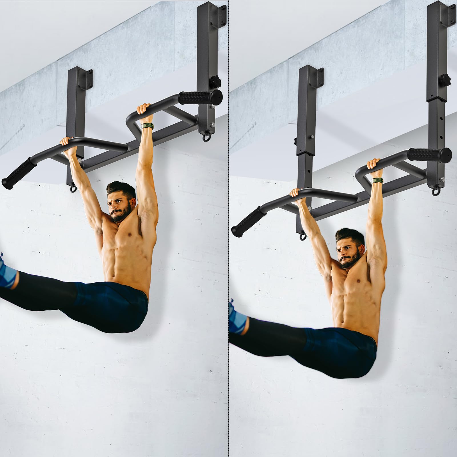 SELEWARE Klimzugststange Wand Klimmzugstange Decke -Pull Up Bar Klimmzugstange zur Deckenmontage, verstellbare klimzugststange Wandmontage mit Multi-Winkel-Griff, robuste Stahlkonstruktion