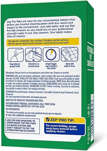 Miniatura 2 de Zep PRO-TABS - Tabletas solubles de limpieza multiusos - 4 tabletas - ZUAPCTAB solo tienes que añadir agua! Respetuoso con el medio ambiente