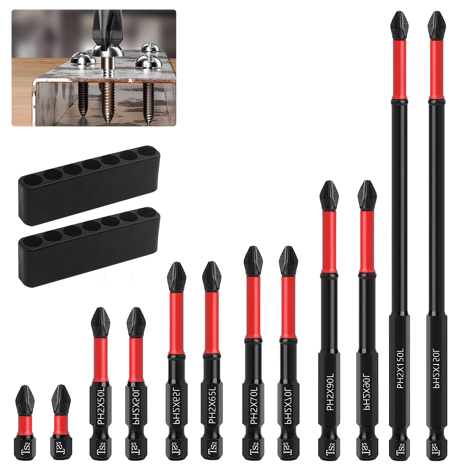 12 Punte Avvitatore Magnetiche Antiscivolo - Per Riparazioni Domestiche E Industriali, Acciaio Temprato - Foto 9