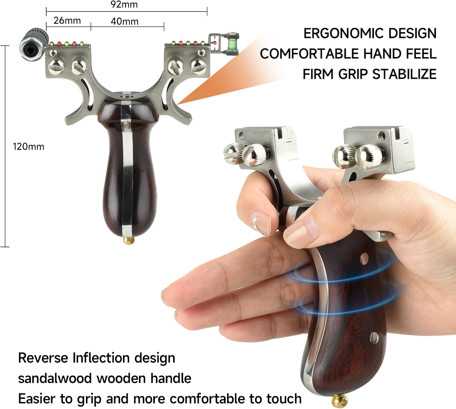 Slingshot,Stainless Steel Slingshot Flat Leather High-Precision Professional Slingshot for Hunting Slingshots Set