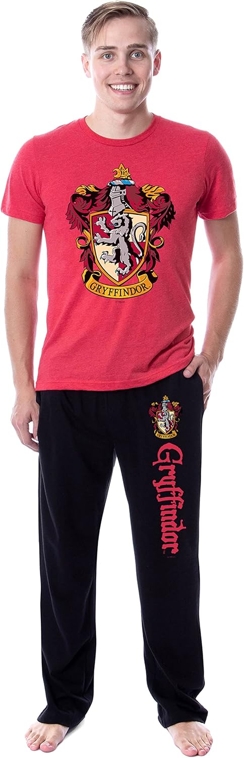 INTIMO Harry Potter Mens' Hogwarts All Houses Wizarding World Sleep Pajama Set
