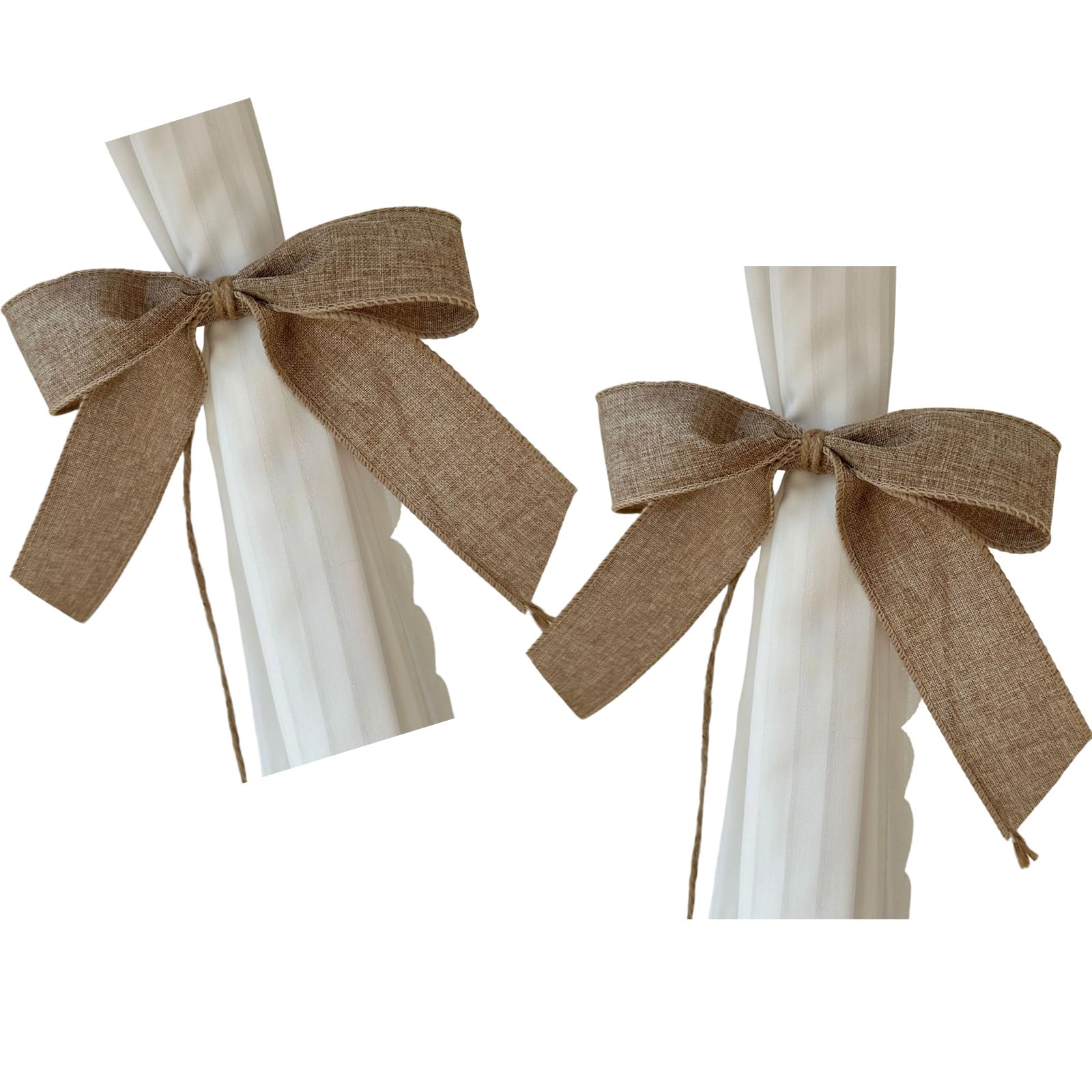 Natural Polyester Bowknot Curtain Ties for Easy Installation and Elastic Curtain Holder for Window Home or Setting