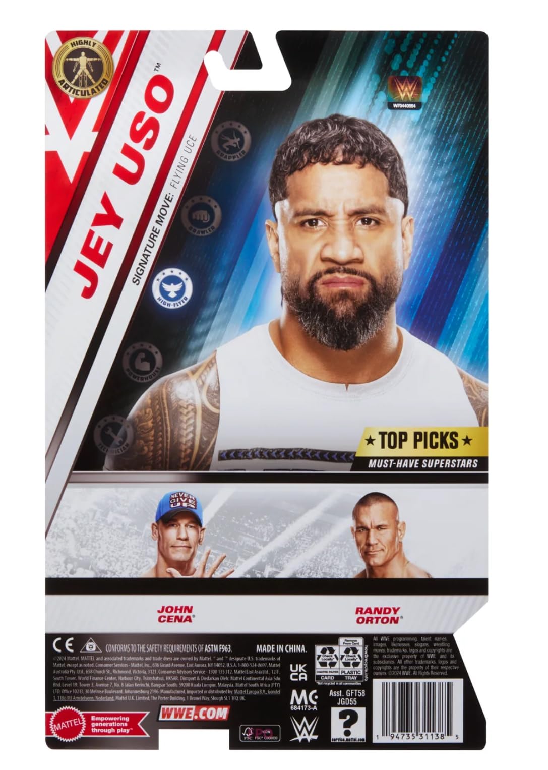 WWE Jey Uso 2025 Main Event Action Figure Top Picks Series Wrestling Action Figure Toy, Multicolor, 15.24 Centimeters - Image 2
